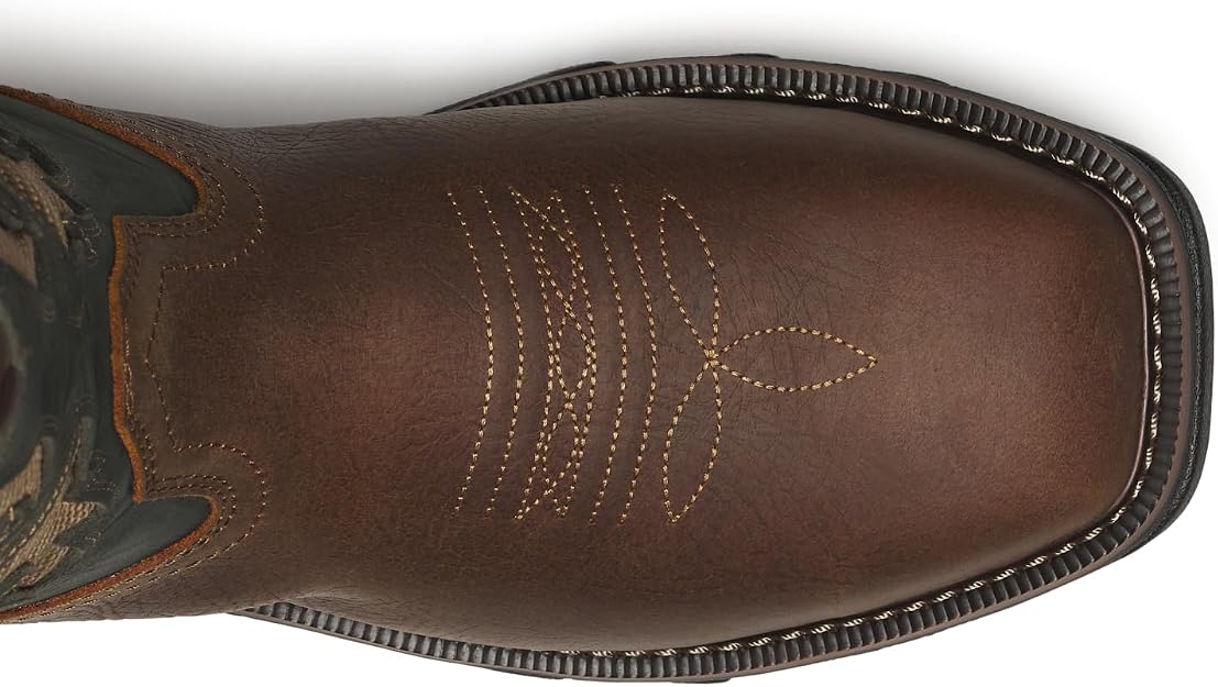 Thorogood Men's 11" Nano Composite Safety Square Toe Vented Buffalo Ridge Western Work Boot, 804-4339