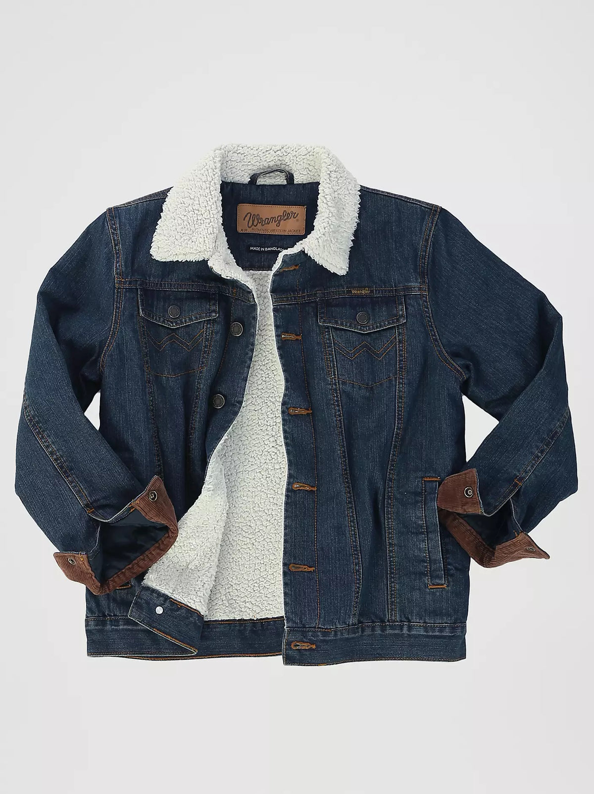 Wrangler® Boy's Western Styled Sherpa Lined Denim Jacket Rustic, 84256RT