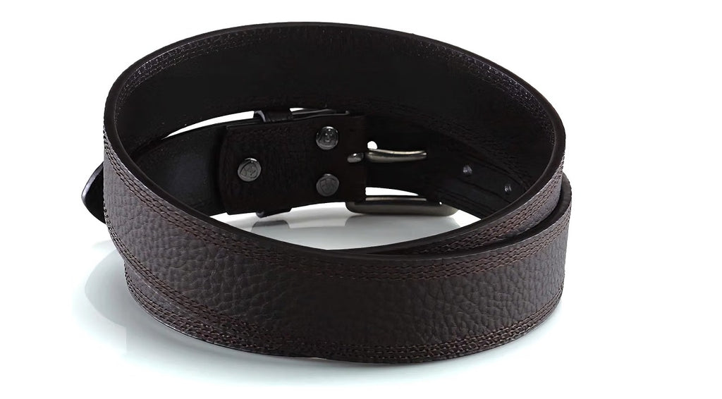 ARIAT Men's Triple Row Stitch Belt with Removable Roller Buckle, A10004630