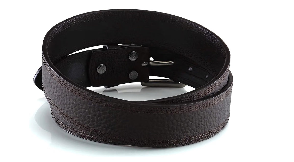ARIAT Men's Triple Row Stitch Belt with Removable Roller Buckle, A10004630