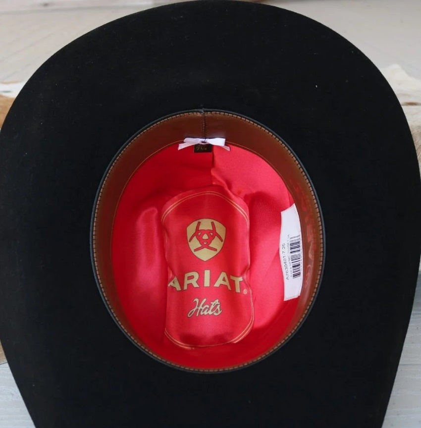 Ariat Black 6X Rabbit Fur Cowboy Hat, A7630001