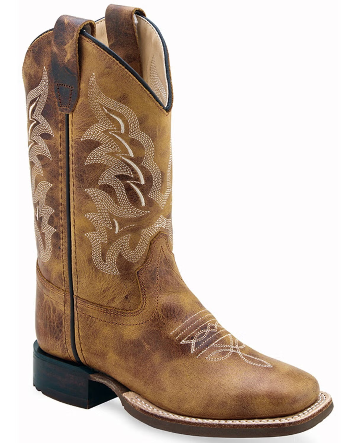Old West Child's Brown Leather Western Cowboy Boots, BSC1979