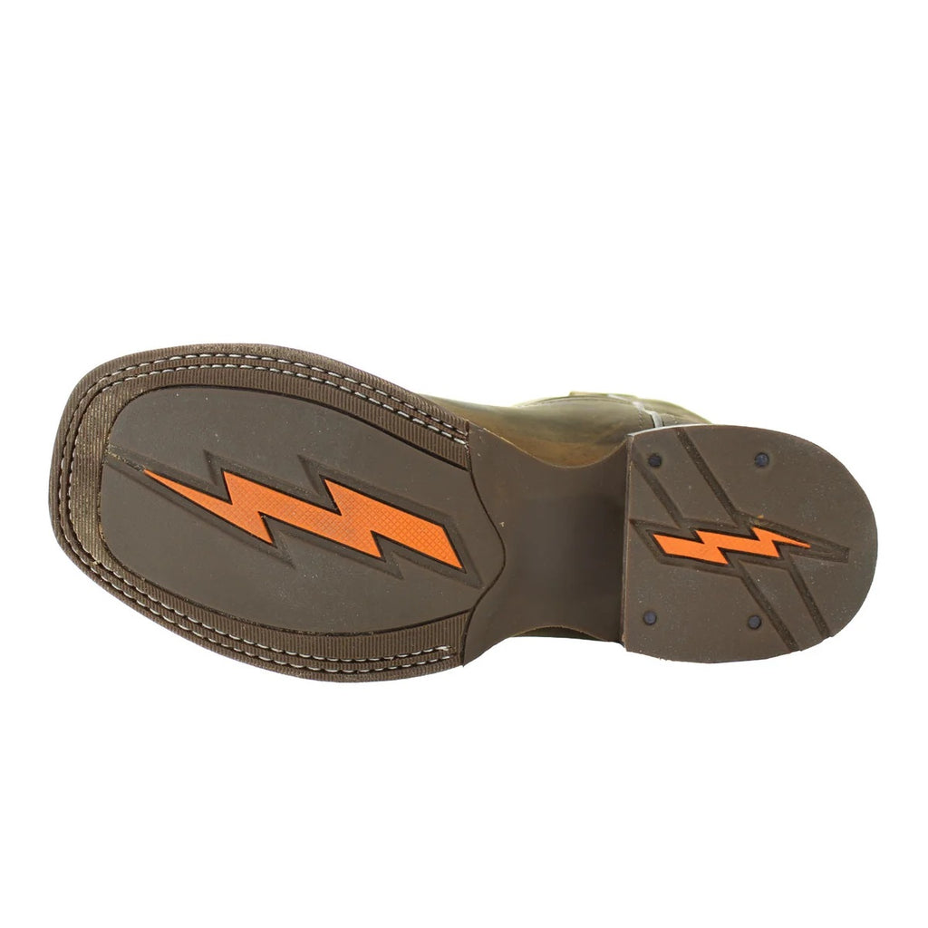 Old West Childs Distressed Brown Square Toe Boots, BSC1904