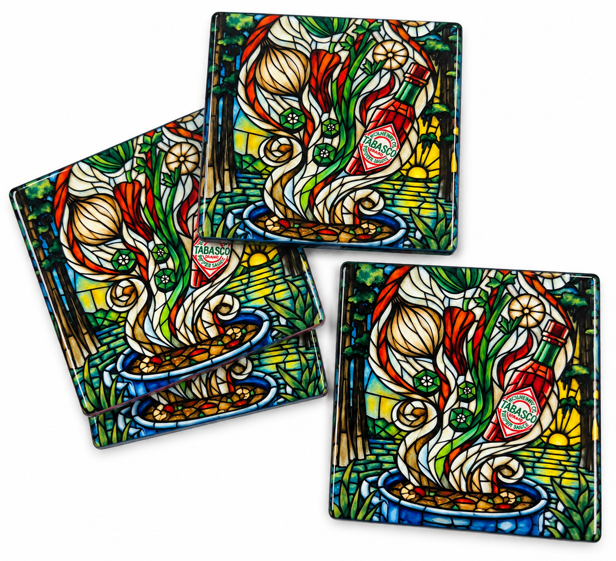 Gumbo Cookoff Coasters, Set of Four