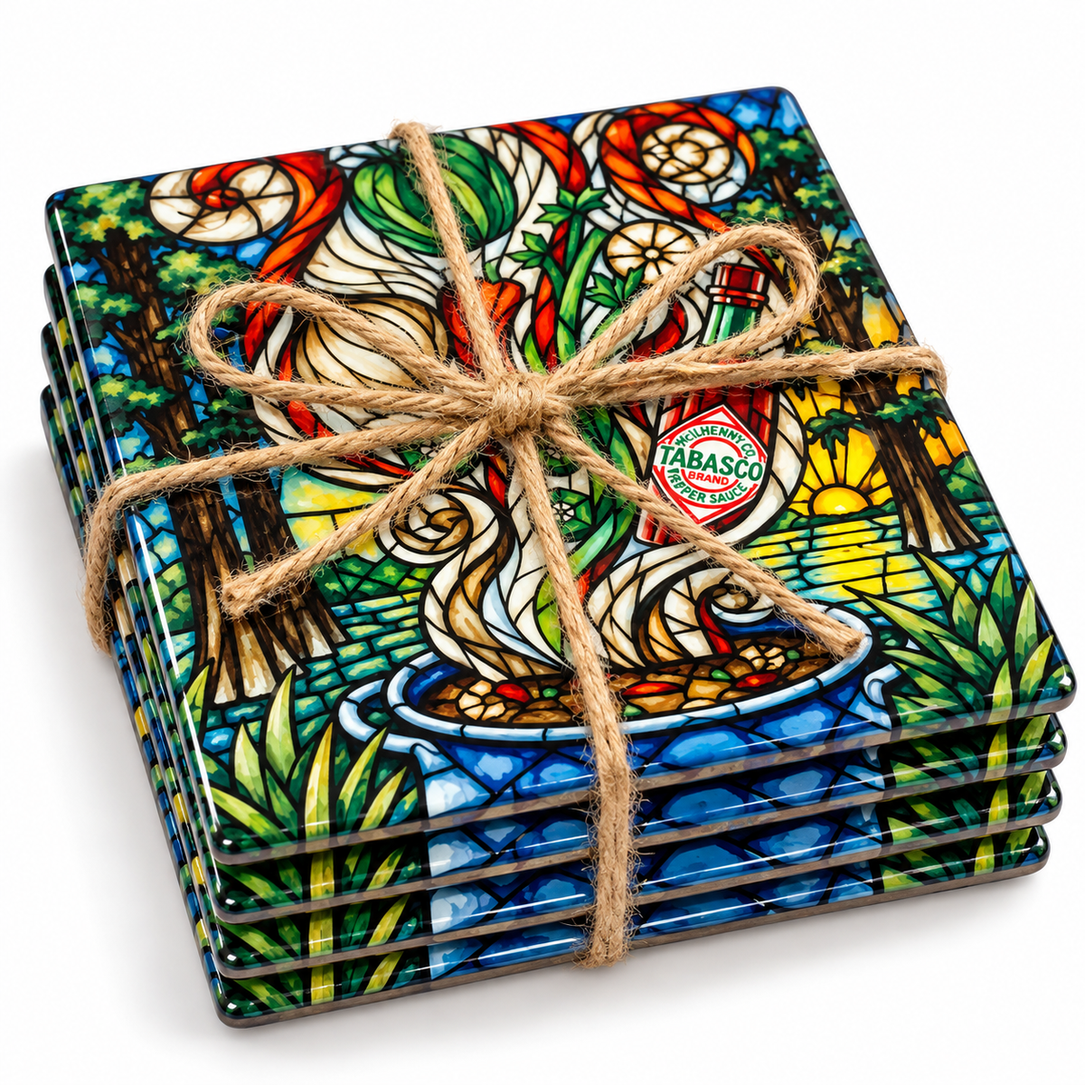 Gumbo Cookoff Coasters, Set of Four