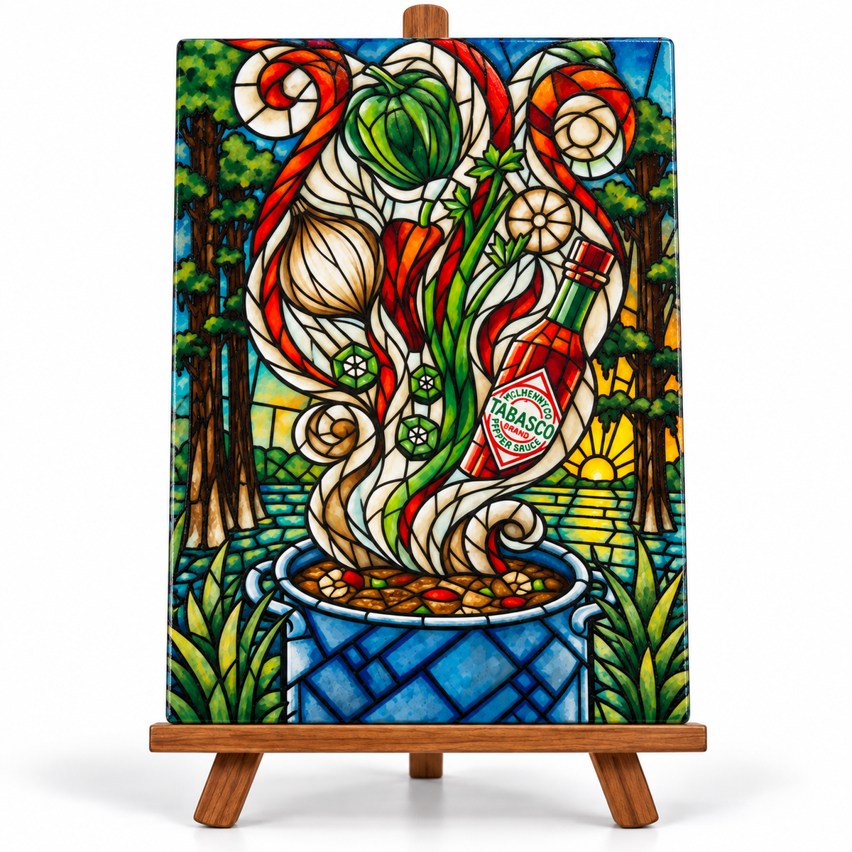 Gumbo Cookoff Glass Cutting Board