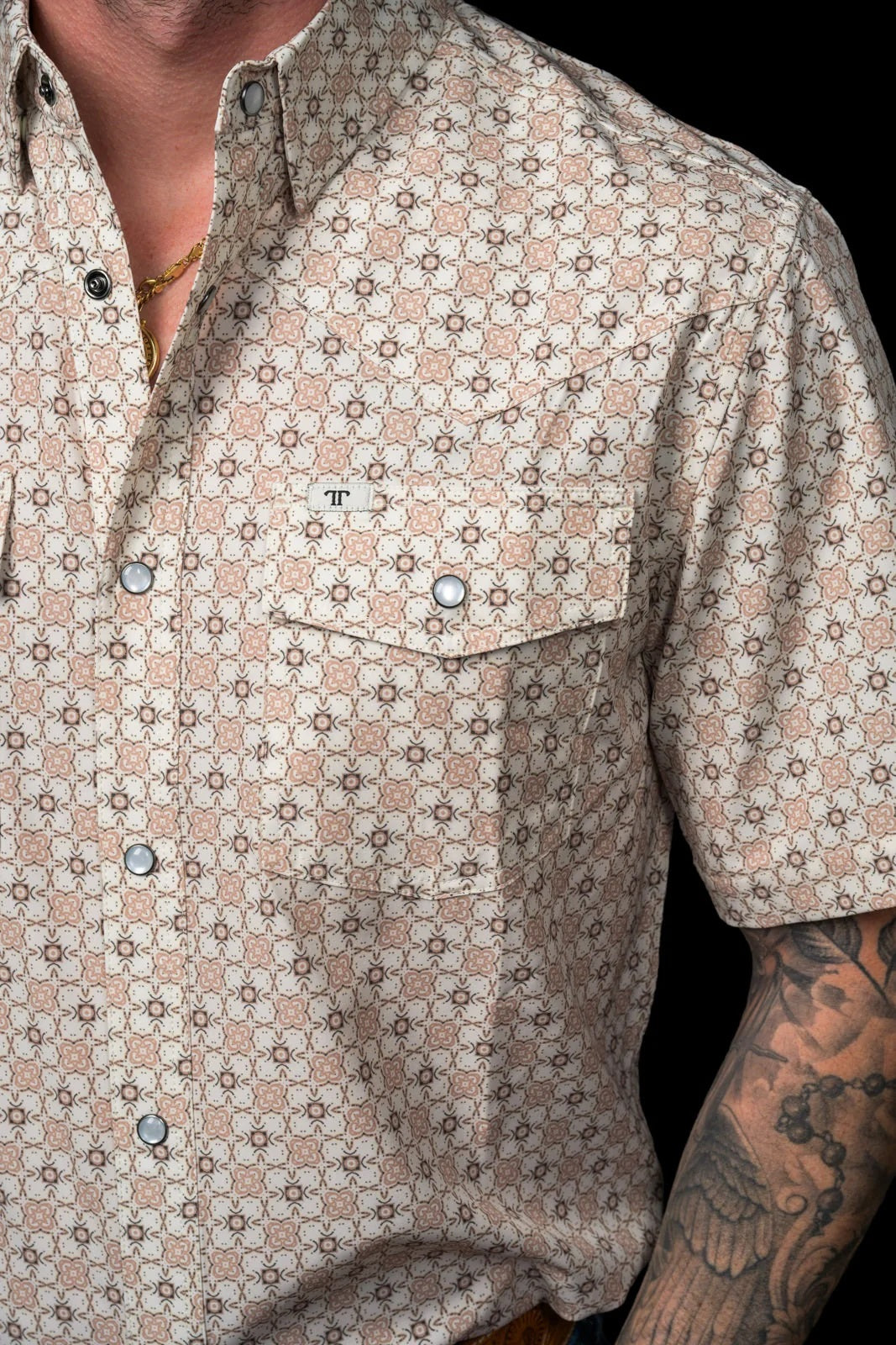 Ferrell Men's The Callen Short Sleeve Pearl Snap Shirt, FPS1026108