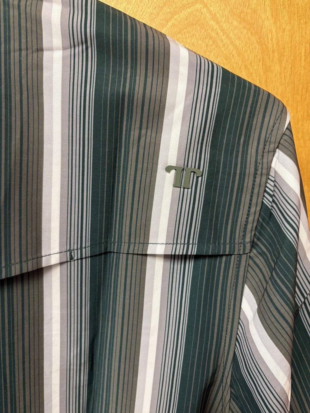 Ferrell Men's Harrison Green & White Stripe Print Pearl Snap Western Shirt, FPS1026185