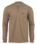 Lapco FR Henley Tee | 7oz. 100% Cotton Jersey Knit | Khaki FRT-HJE 6KH