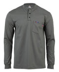 Lapco FR Henley Tee | 7oz. 100% Cotton Jersey Knit | Grey FRT-HJE 6GY