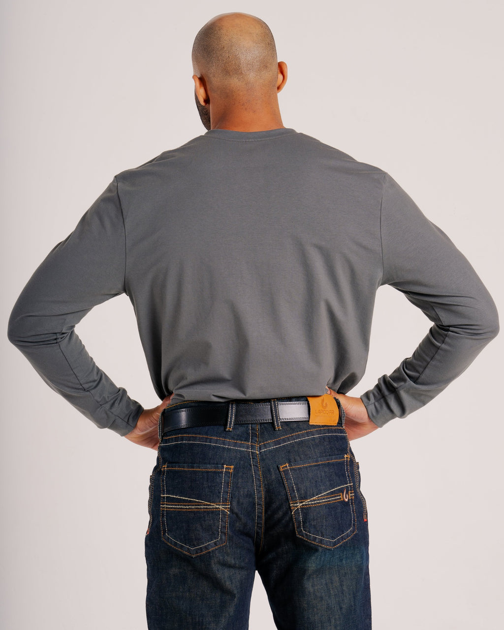 Lapco FR Henley Tee | 7oz. 100% Cotton Jersey Knit | Grey FRT-HJE 6GY