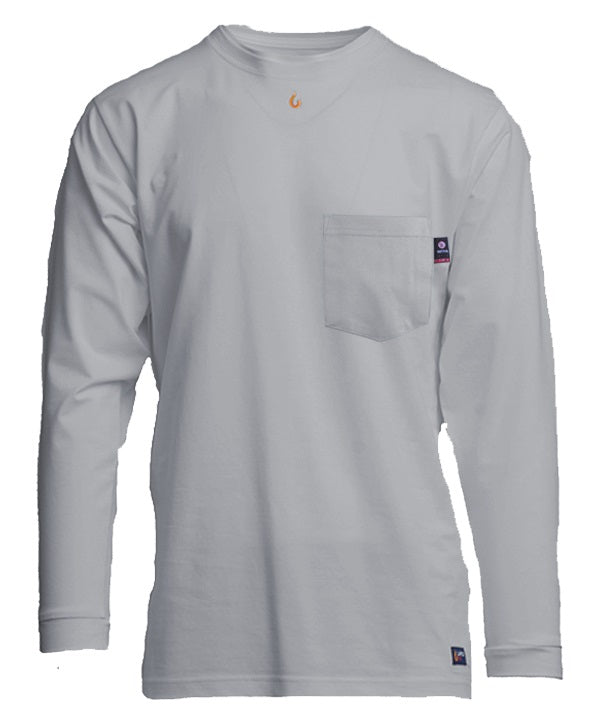 Lapco FR Pocket T-Shirt | 6oz. 93/7 Knit | Gray FRT-USHLSP6-GY