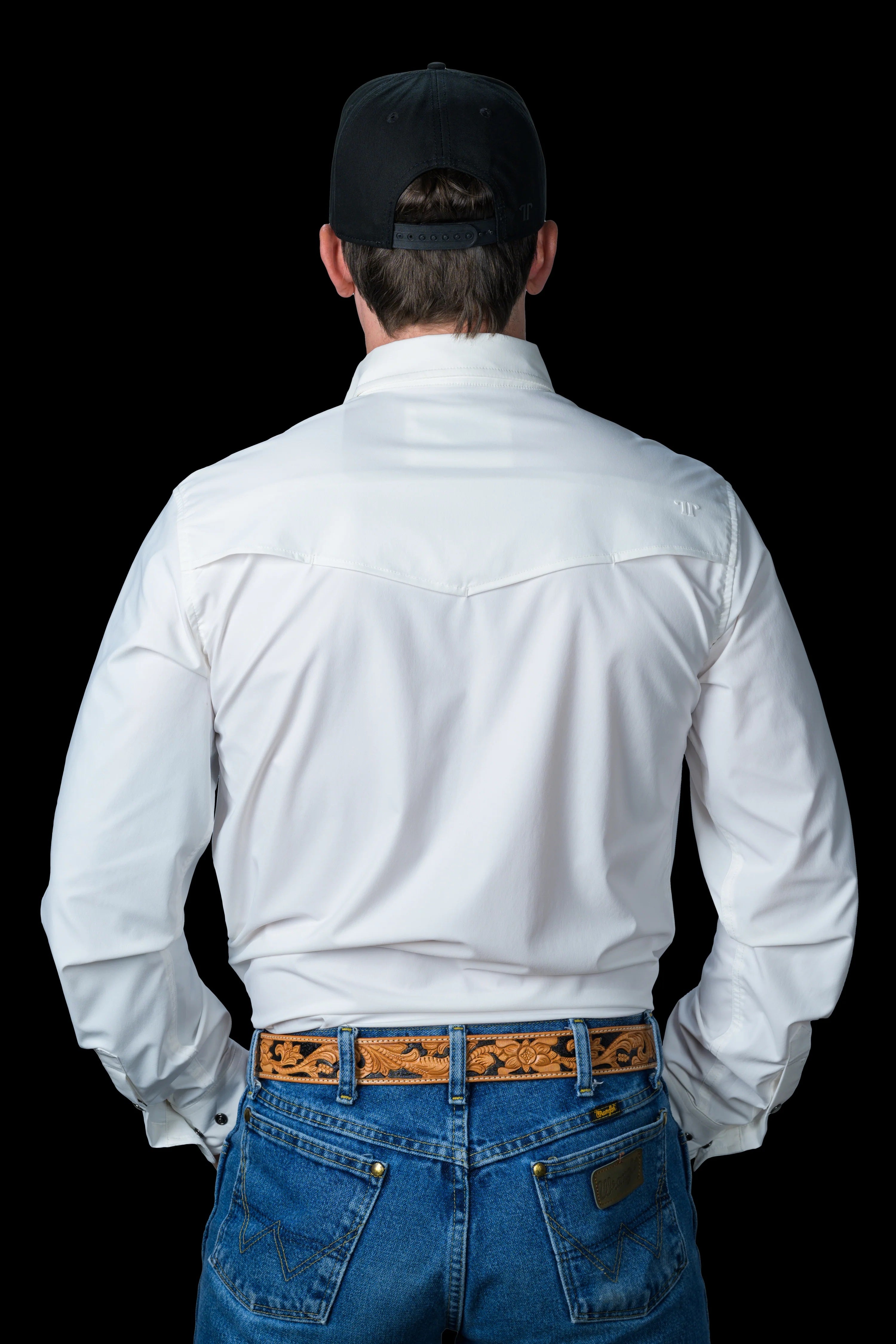 Ferrel CORE - Men's White Long Sleeve Pearl Snap Shirt, FSL1002300