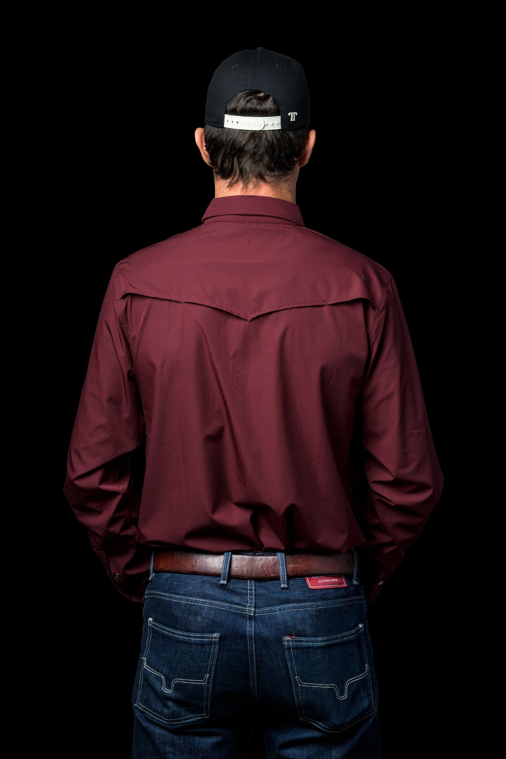 Ferrel CORE - Men's Maroon Long Sleeve Pearl Snap Shirt, FSL1002331