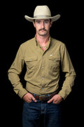Ferrel CORE - Men's Khaki Long Sleeve Pearl Snap Shirt, FSL1002333
