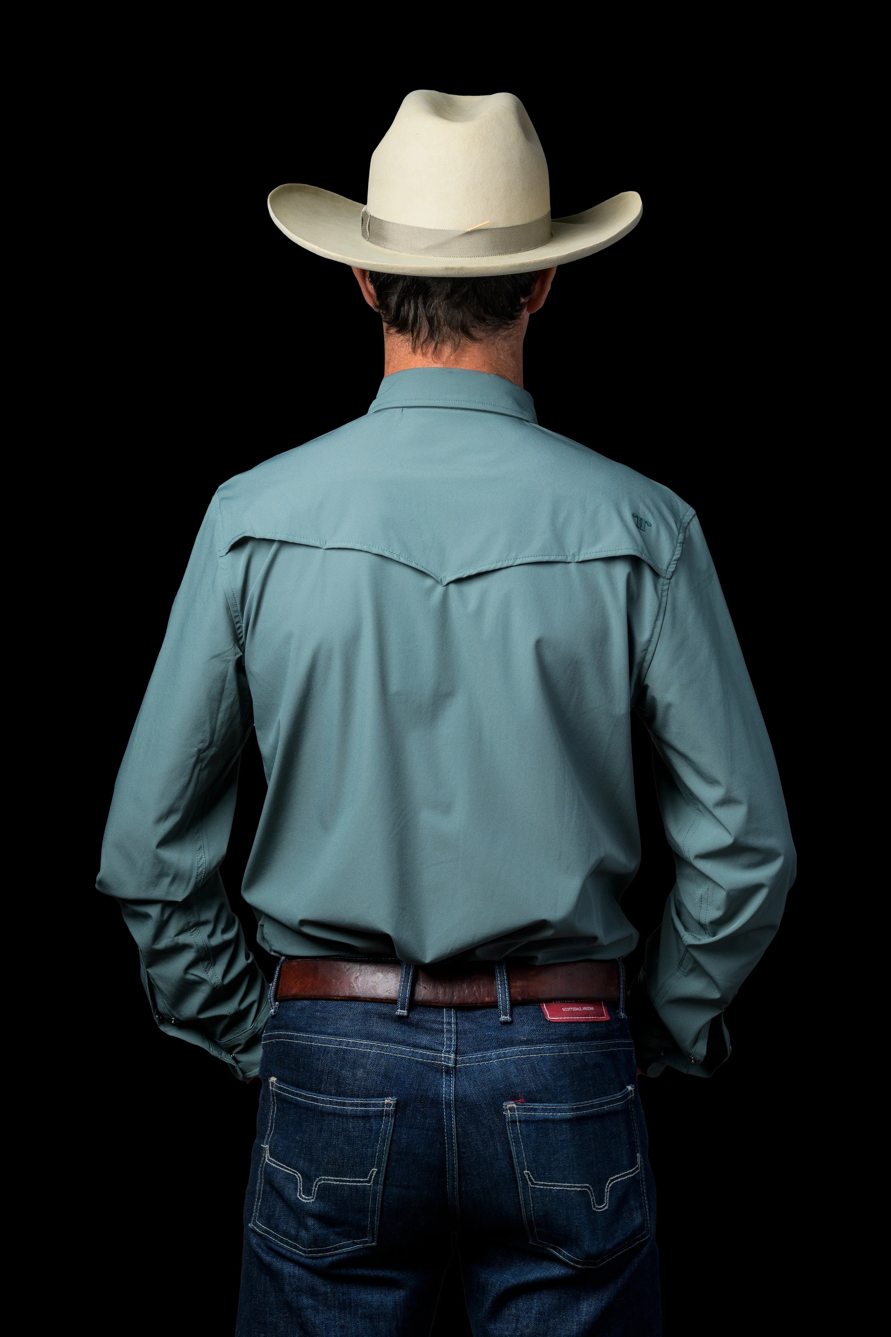 Ferrel CORE - Men's Aqua Long Sleeve Pearl Snap Shirt, FSL1002334