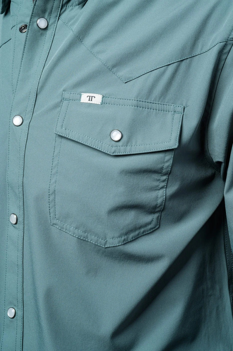 Ferrel CORE - Men's Aqua Long Sleeve Pearl Snap Shirt, FSL1002334