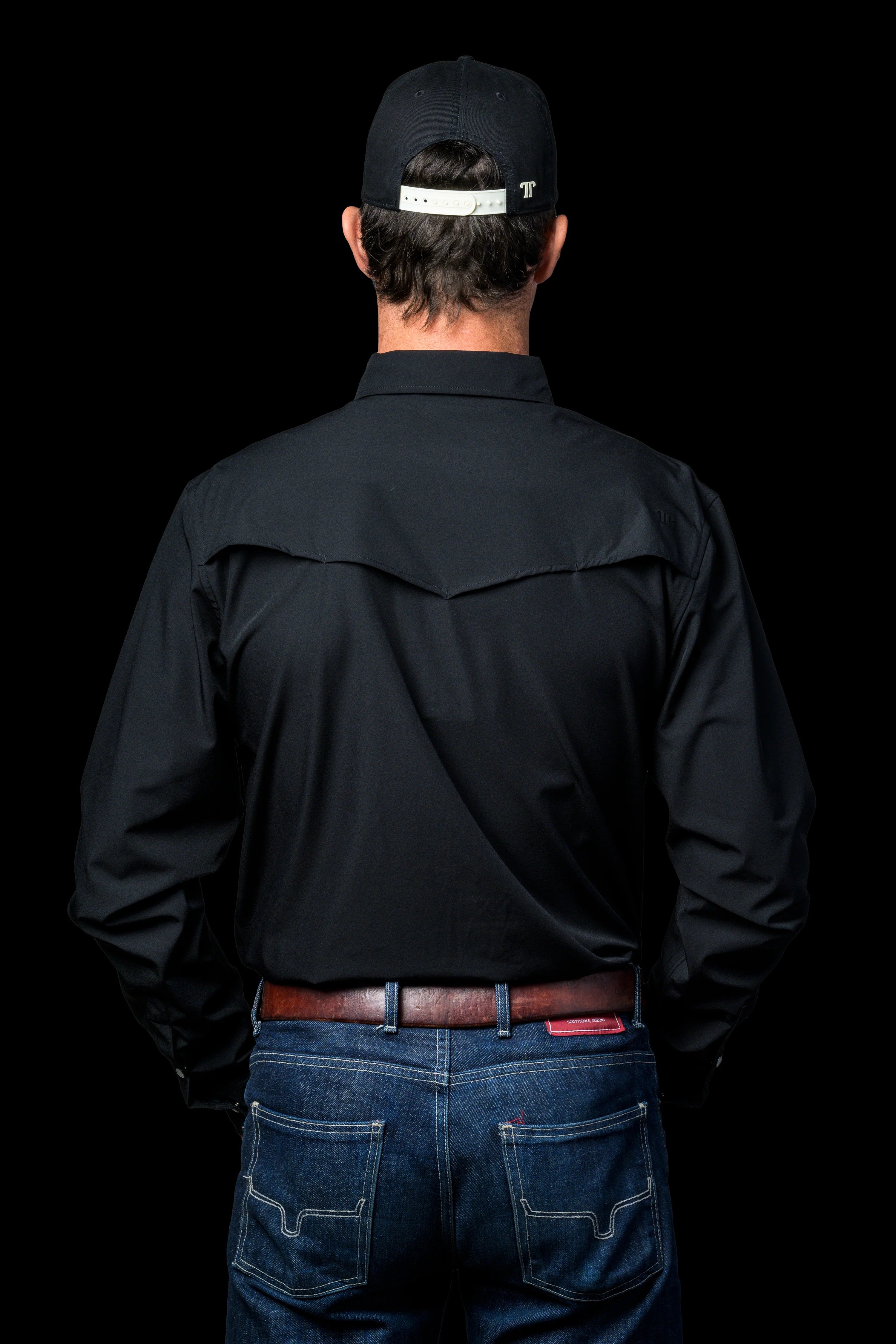 Ferrel CORE - Men's Black Long Sleeve Pearl Snap Shirt, FSL1002335