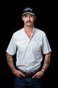 Ferrel CORE - Men's White Short Sleeve Pearl Snap Shirt, FSS1002300