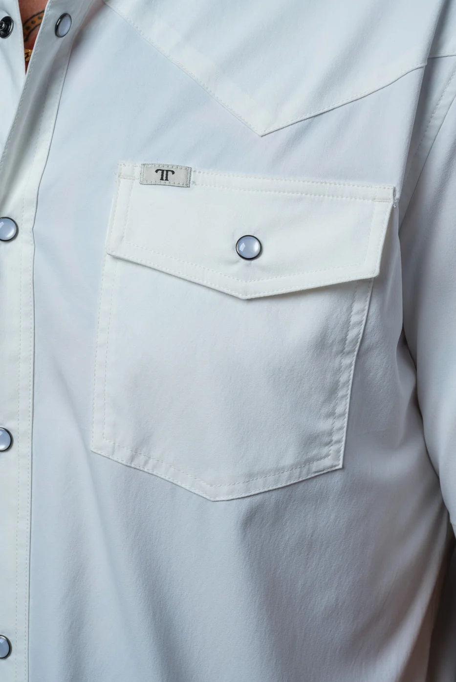 Ferrel CORE - Men's White Short Sleeve Pearl Snap Shirt, FSS1002300