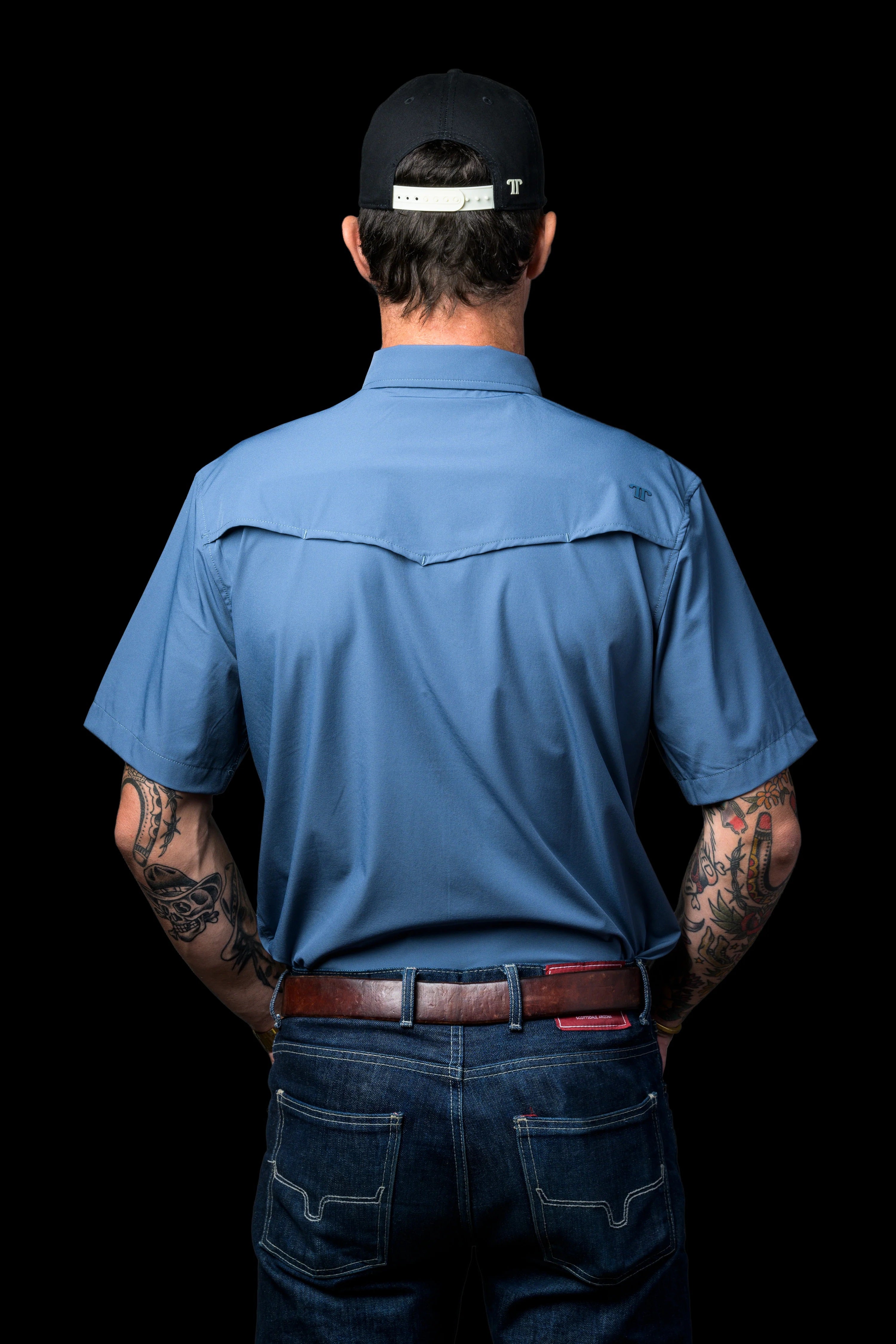 Ferrel CORE - Men's Blue Short Sleeve Pearl Snap Shirt, FSS1002330