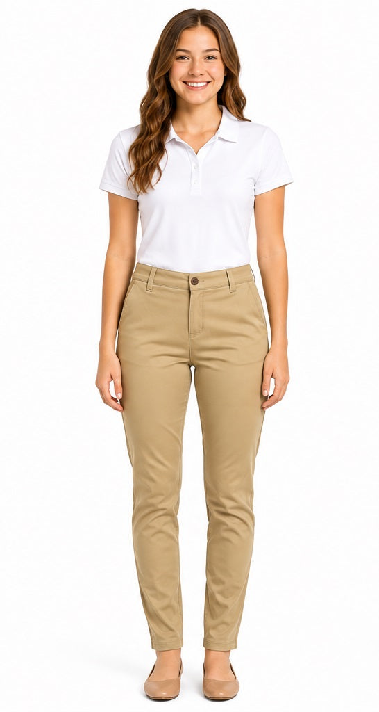Premium Wear Junior Mid-Rise Stretch Skinny Pants, Khaki GRTS