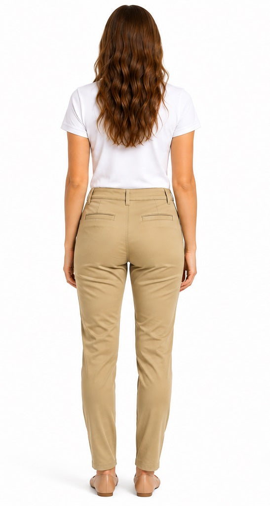 Premium Wear Junior Mid-Rise Stretch Skinny Pants, Khaki GRTS