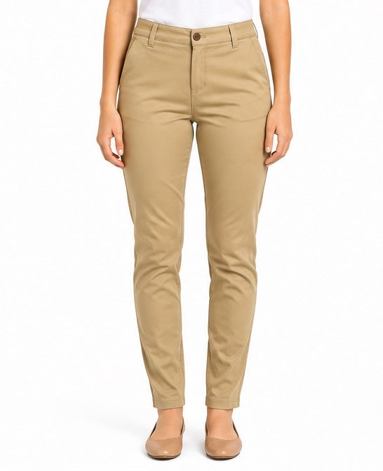 Premium Wear Junior Mid-Rise Stretch Skinny Pants, Khaki GRTS