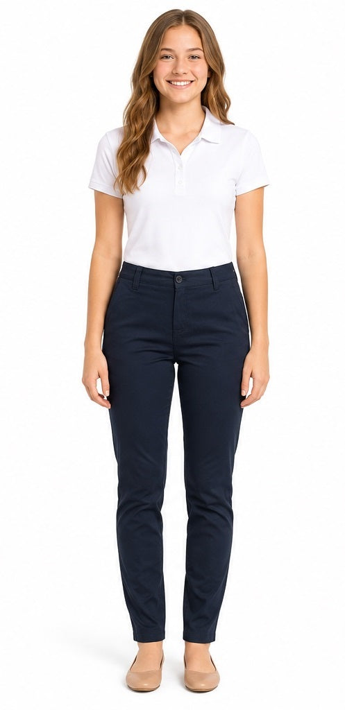 Premium Wear Junior Mid-Rise Stretch Skinny Pants, Navy GRTS