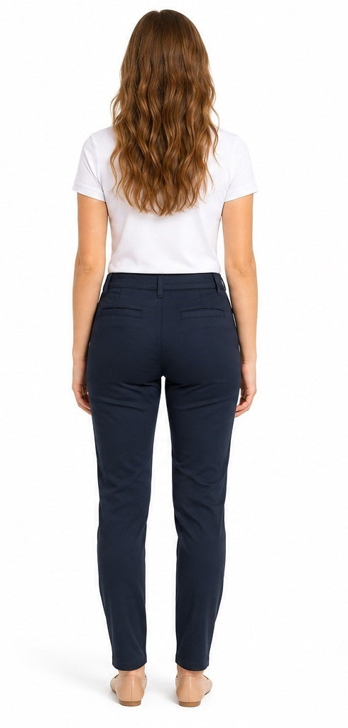 Premium Wear Junior Mid-Rise Stretch Skinny Pants, Navy GRTS