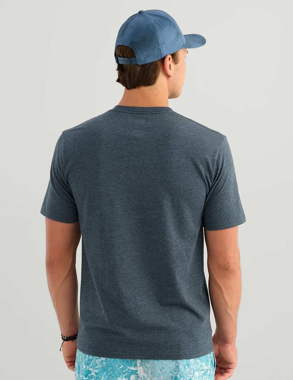 Huk Stacked Logo Tee, Sea Storm Heather H1000427-434