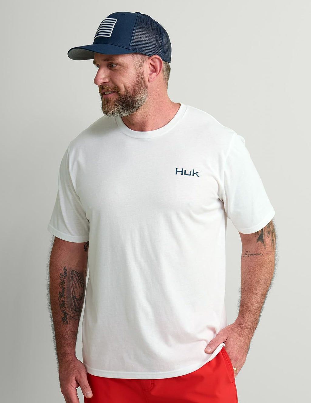 HUK Mens Performance Fishing Logo Tee, Short Sleeve H1000496-120