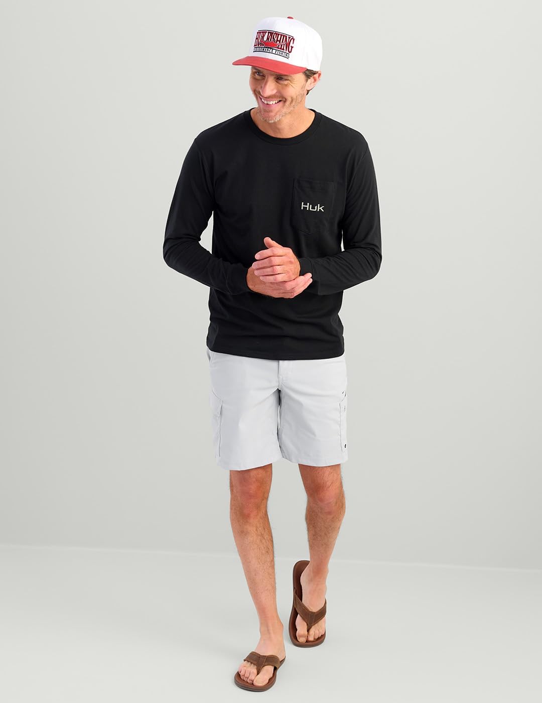 Huk Kc Scott Fishing Pocket Tee, Freshwater Black H1000574-001