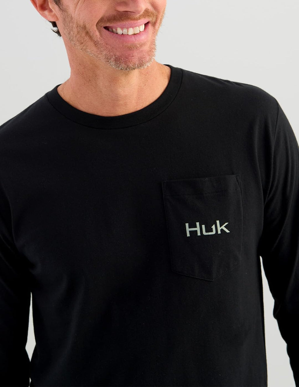 Huk Kc Scott Fishing Pocket Tee, Freshwater Black H1000574-001