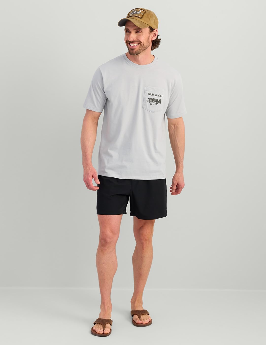 HUK Mens Performance Fishing Logo Tee, Short Sleeve H1000577-034