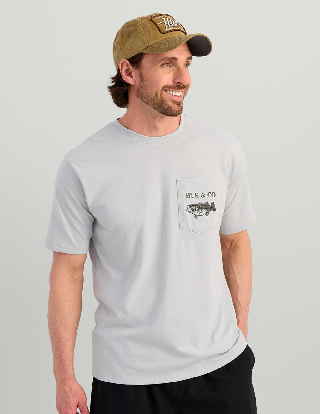 HUK Mens Performance Fishing Logo Tee, Short Sleeve H1000577-034