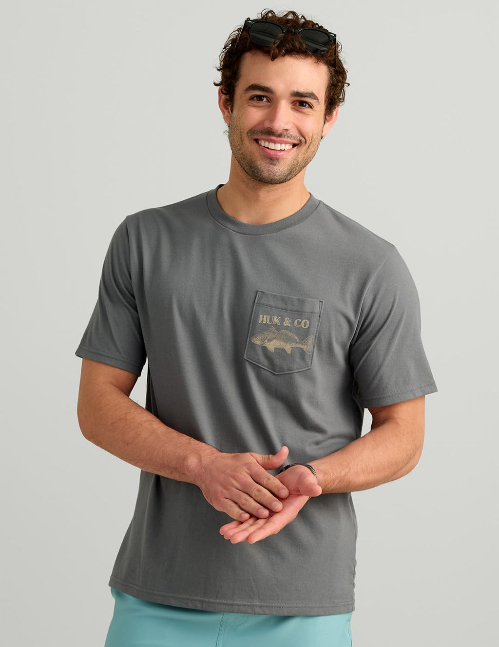 HUK Mens Performance Fishing Logo Tee, Short Sleeve H1000577-058
