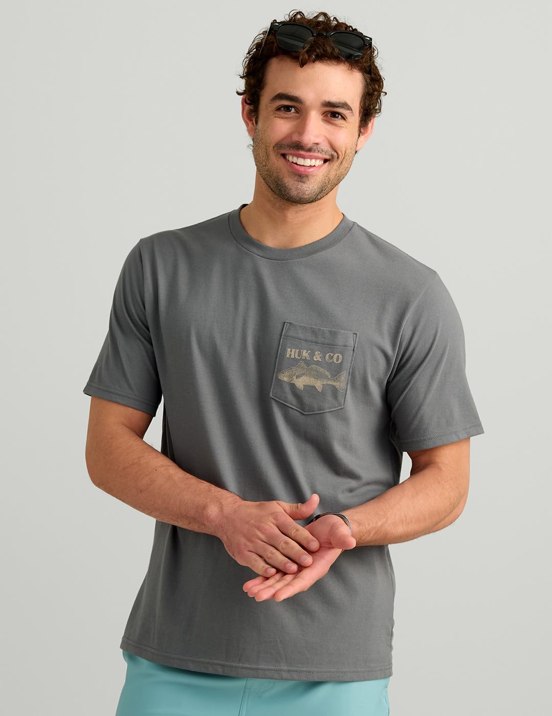 HUK Mens Performance Fishing Logo Tee, Short Sleeve H1000577-058