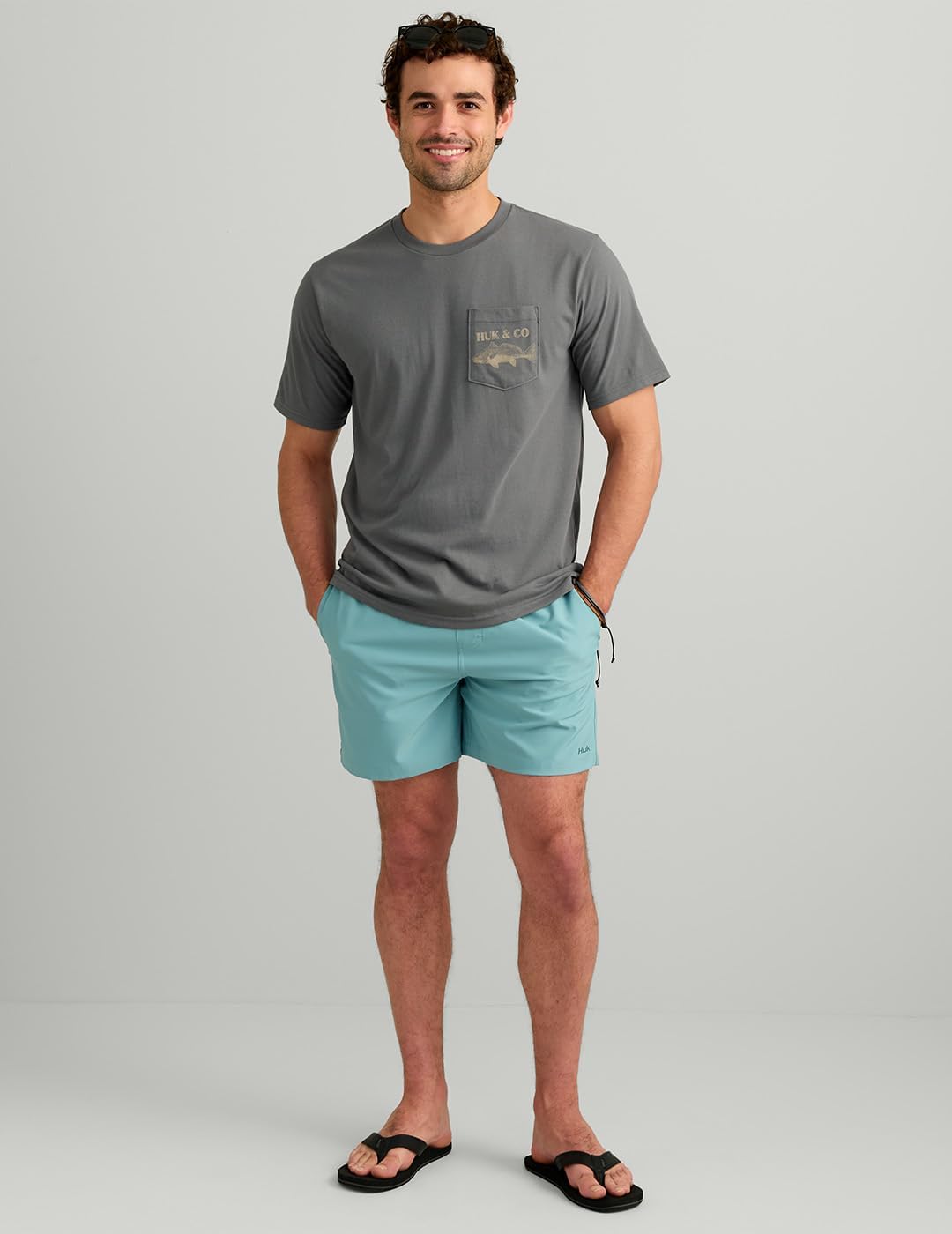 HUK Mens Performance Fishing Logo Tee, Short Sleeve H1000577-058
