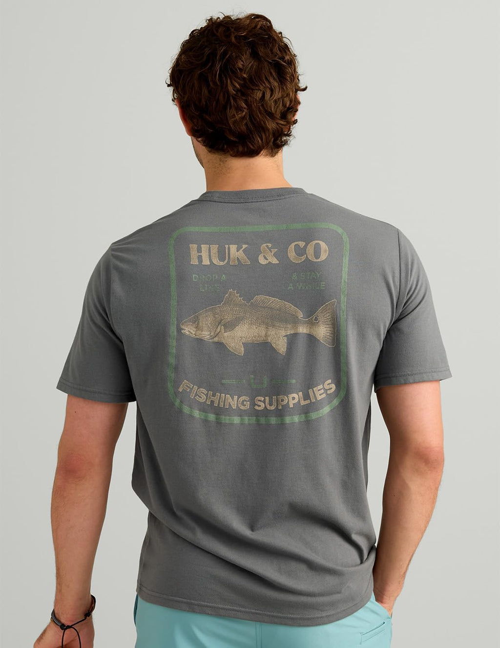 HUK Mens Performance Fishing Logo Tee, Short Sleeve H1000577-058