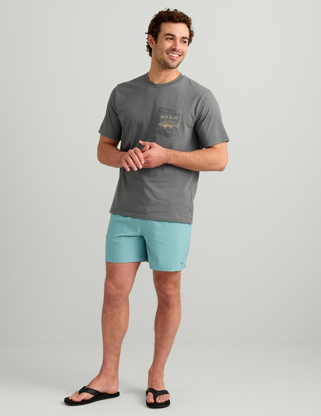 HUK Mens Performance Fishing Logo Tee, Short Sleeve H1000577-058