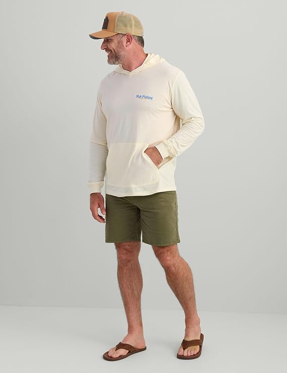 HUK Men's Trout Wrangler Hoodie for Men, Lightweight Performance Fishing Hooded Shirt, Egret H1000581-106