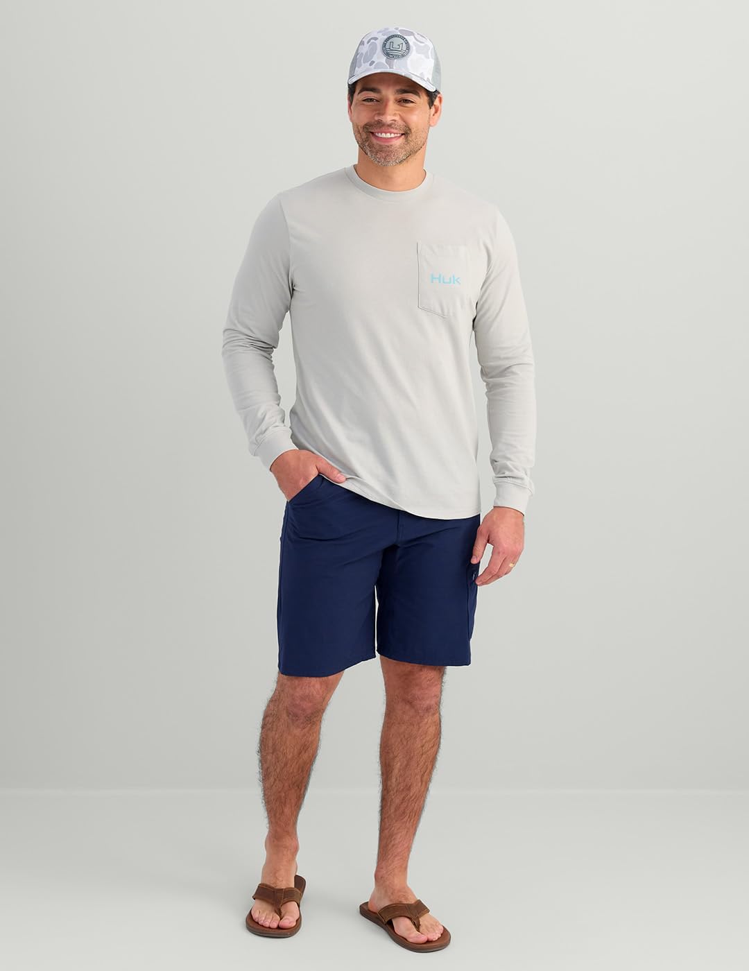 Huk Fishing Pocket Tee, Harbor Mist H1000582-034