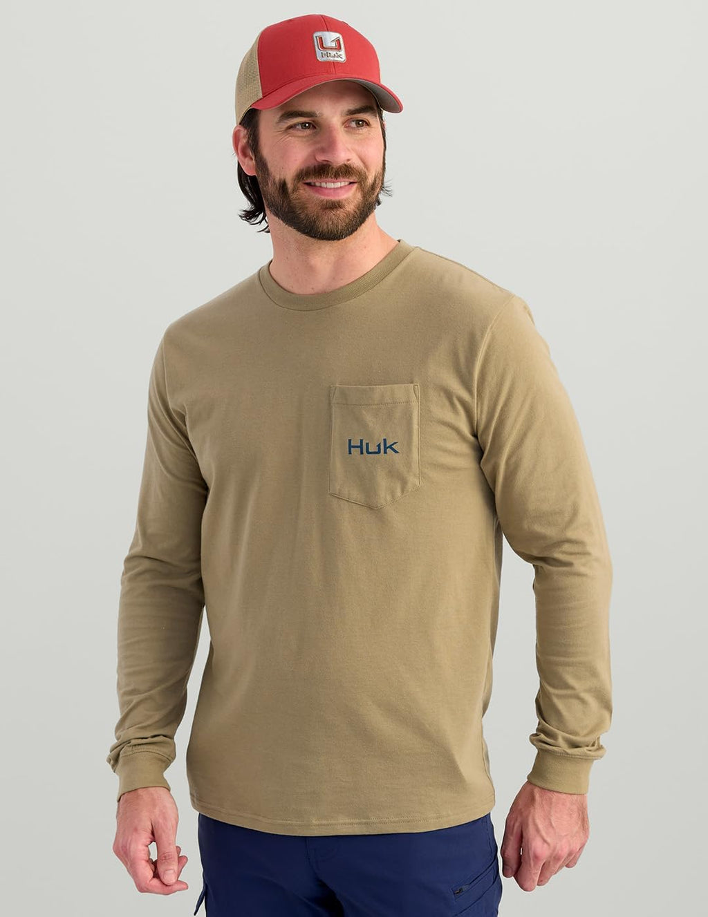 Huk Kc Scott Fishing Pocket Tee, Overland Trek H1000582-319