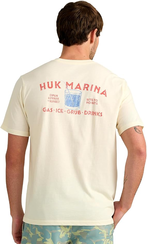 HUK Marina Tee, Egret H1000586-106