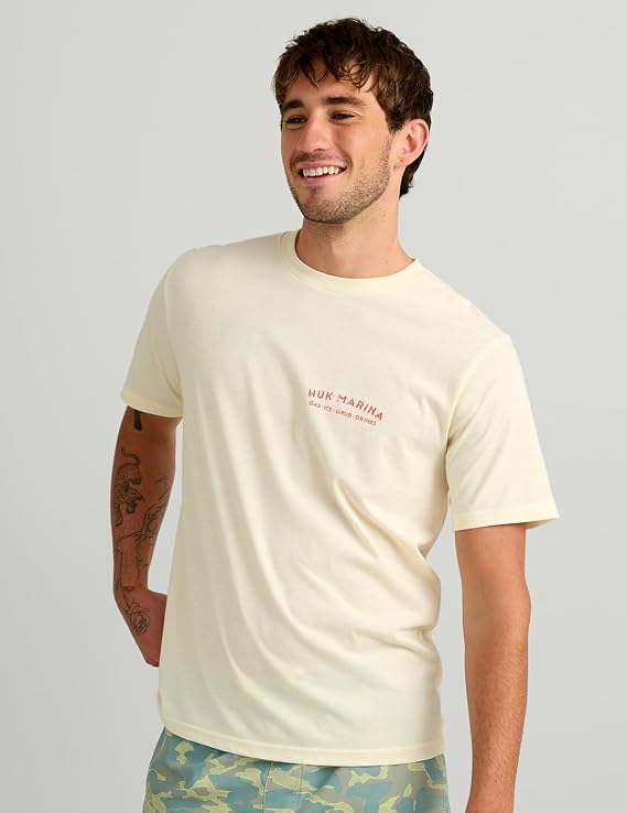 HUK Marina Tee, Egret H1000586-106