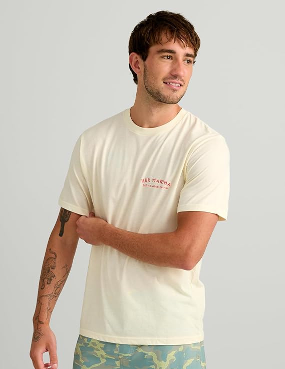HUK Marina Tee, Egret H1000586-106