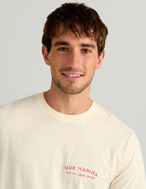 HUK Marina Tee, Egret H1000586-106