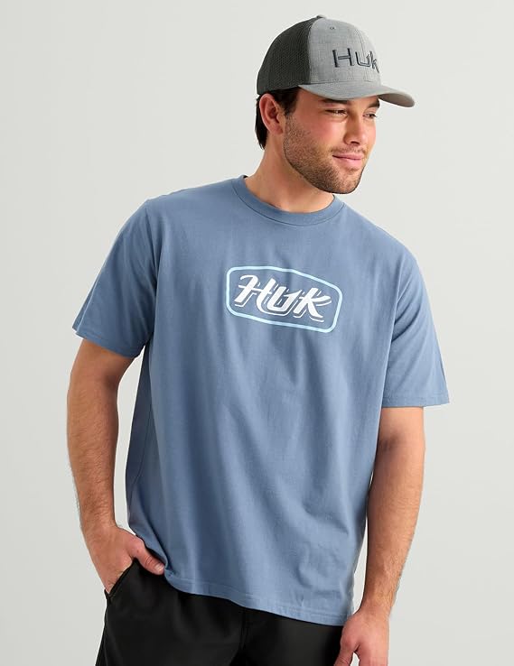 Huk Script Tee, Stormy Blue H1000587-415