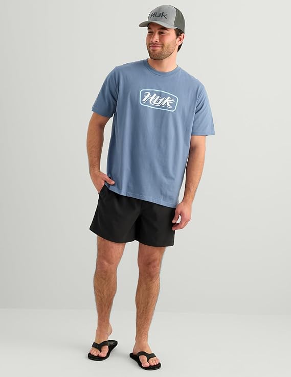 Huk Script Tee, Stormy Blue H1000587-415